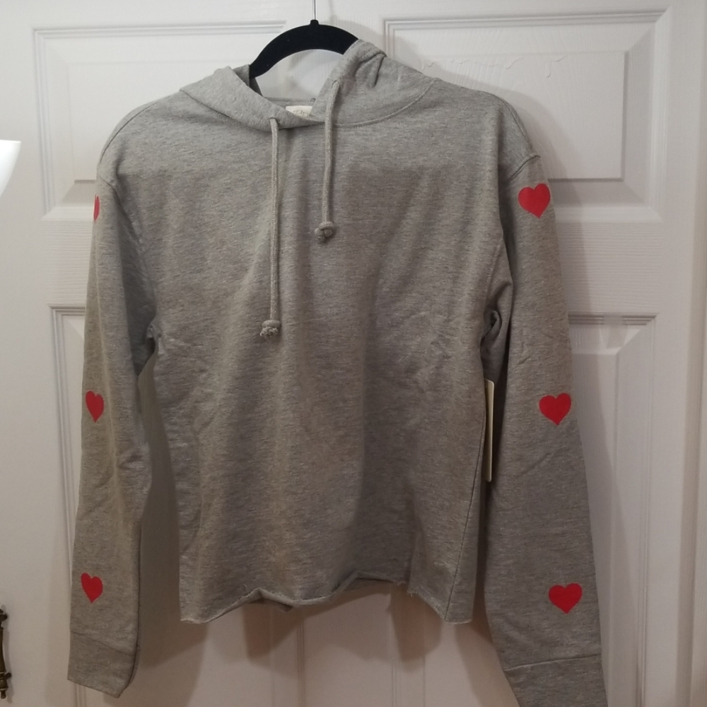 RD Style Cotton Hoodie w/Hearts on Sleeves NWT